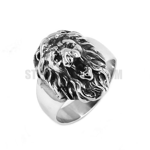 Gothic Biker Lion Ring, Stainless Steel Ring SWR0666 - Click Image to Close